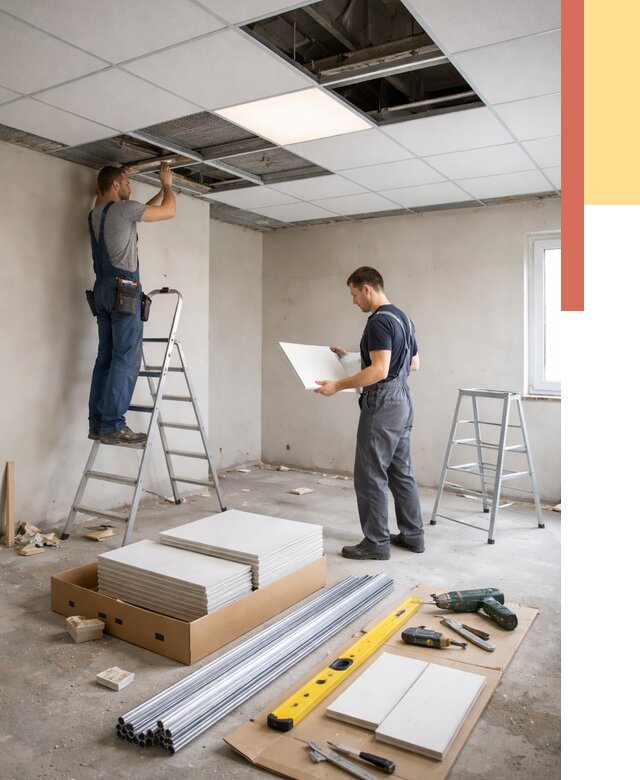 Монтаж потолка армстронг в Армавире от 4559 руб/м2 — быстрая установка под ключ | ОТДЕЛОЧНИК-Рмв