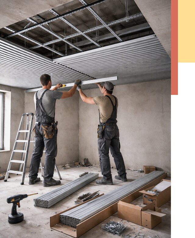 Монтаж реечного потолка в Армавире от 4559 руб. под ключ | ОТДЕЛОЧНИК-Рмв