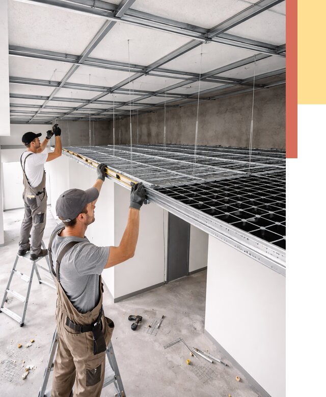 Монтаж потолка грильято в Армавире от 456 руб./м² — быстрая сборка под ключ | ОТДЕЛОЧНИК-Рмв