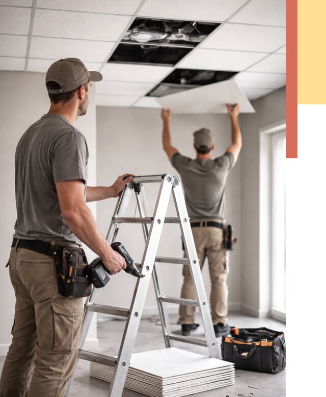 Обслуживание подвесного потолка в Армавире от 3546 руб. — быстро и недорого | ОТДЕЛОЧНИК-Рмв