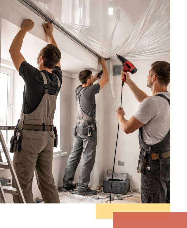 Монтаж глянцевого натяжного потолка в Армавире быстро и качественно