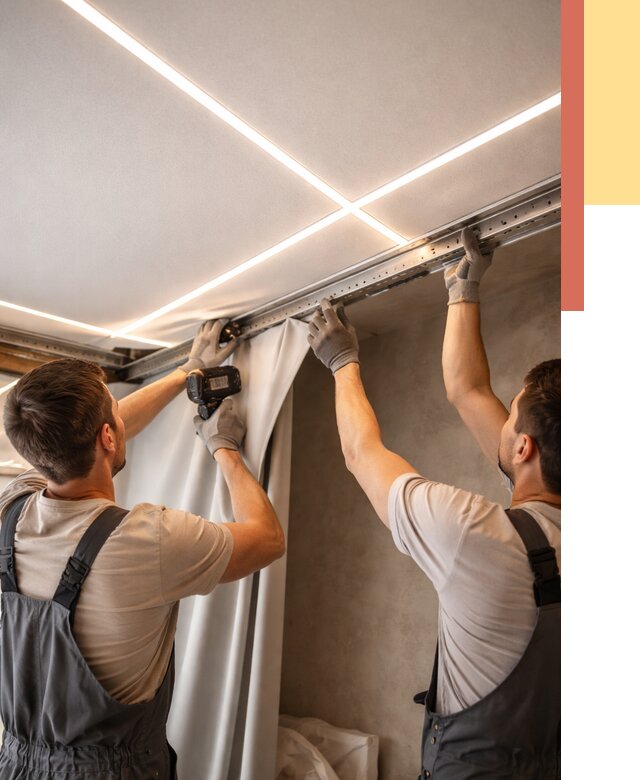 Монтаж натяжного потолка со световыми линиями в Армавире от 1216 руб. | ОТДЕЛОЧНИК-Рмв