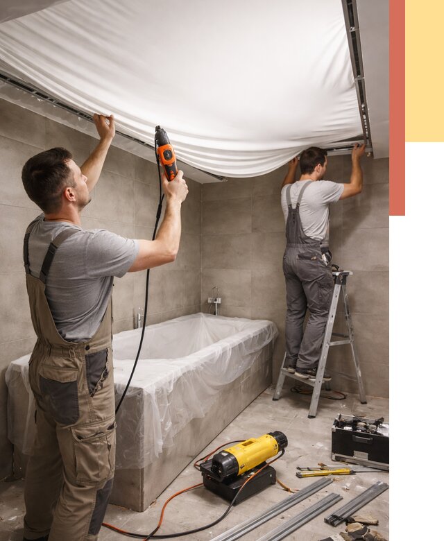 Монтаж натяжного потолка в ванной в Армавире от 1216 руб. под ключ | ОТДЕЛОЧНИК-Рмв