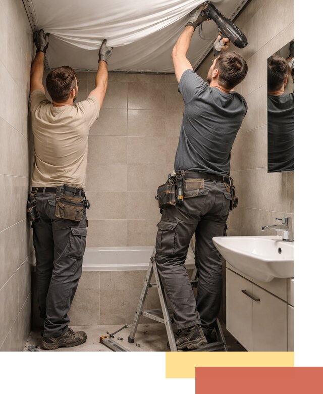 Монтаж натяжного потолка в ванной в Армавире быстро и качественно