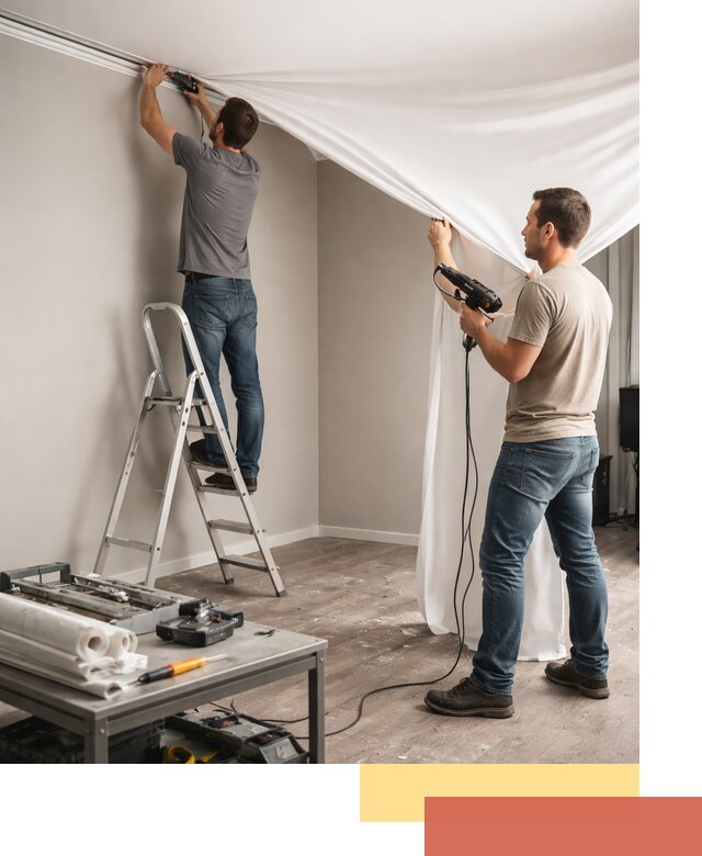 Монтаж натяжного потолка в студии в Армавире