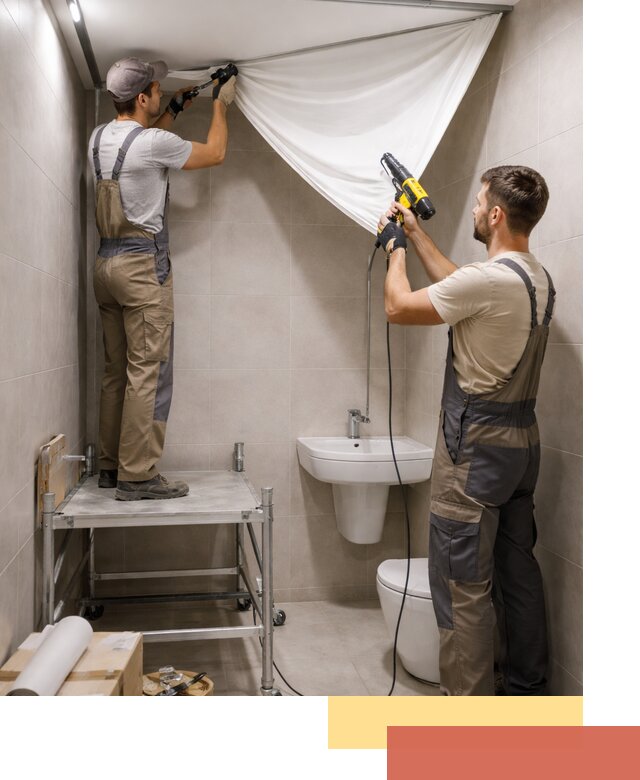 Монтаж натяжного потолка в санузле в Армавире