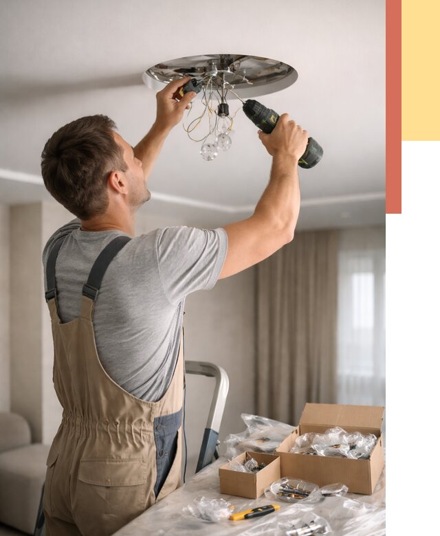 Установка люстры в натяжной потолок в Армавире от 1216 руб. | Быстро и недорого — ОТДЕЛОЧНИК-Рмв