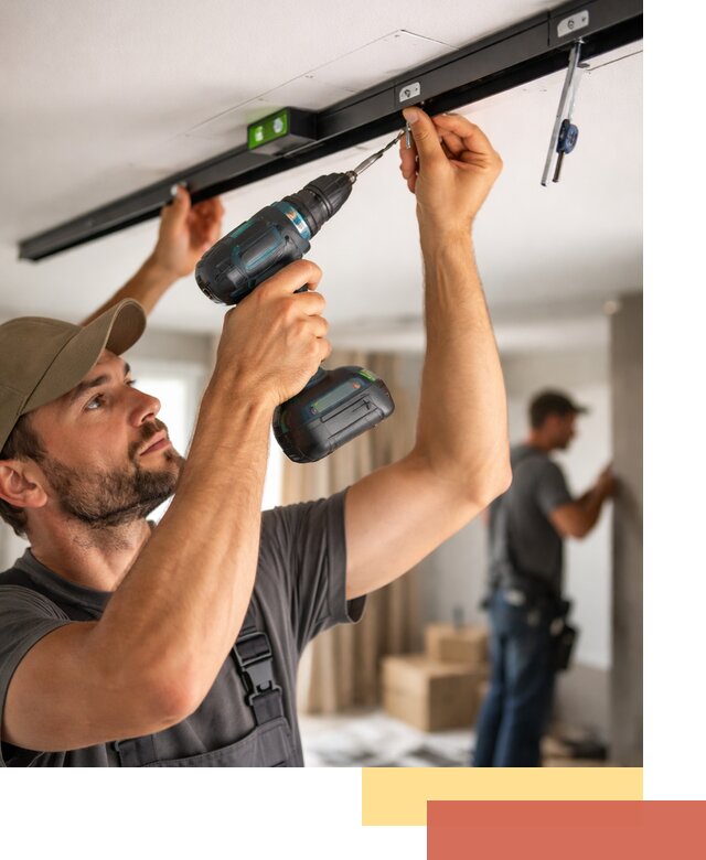 Установка трековых светильников в натяжной потолок в Армавире