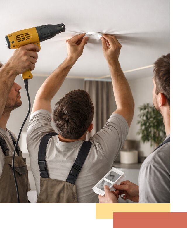 Ремонт прокола полотна натяжного потолка в Армавире