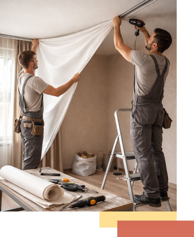 Замена полотна натяжного потолка в Армавире быстро и качественно