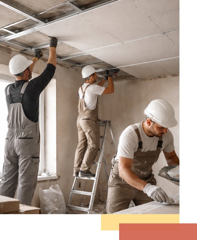 Одноуровневый потолок из гипсокартона в Армавире — монтаж и отделка