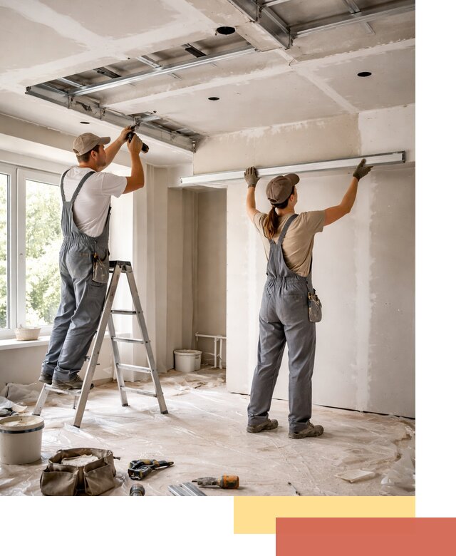 Монтаж многоуровневого потолка из гипсокартона в Армавире