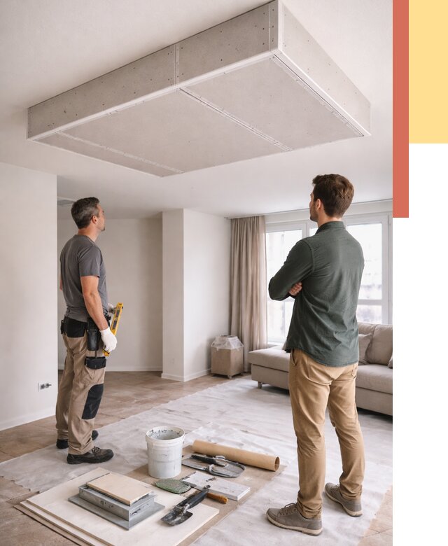 Короб на потолке из гипсокартона в Армавире от 2229 руб. — монтаж и услуги под ключ | ОТДЕЛОЧНИК-Рмв