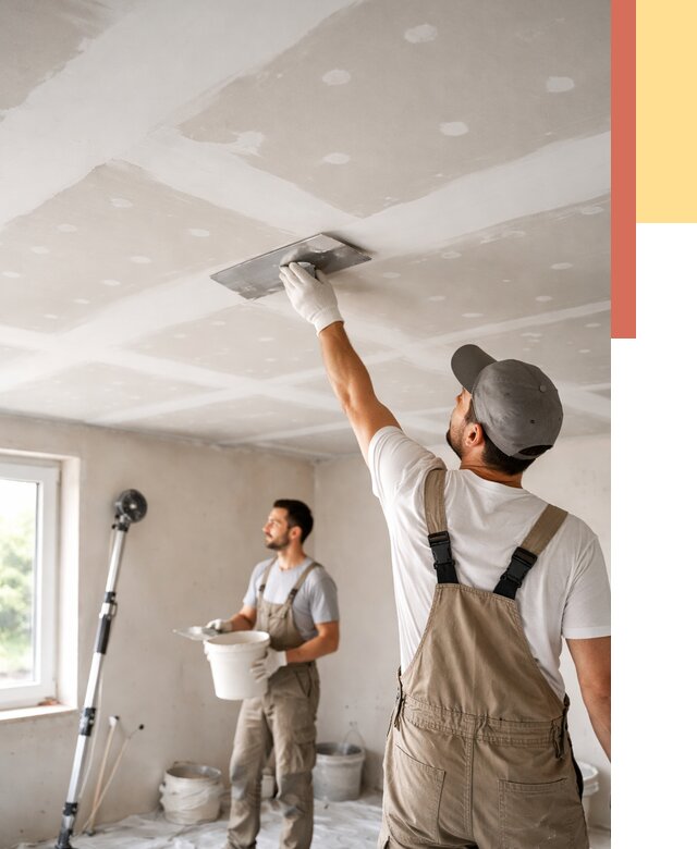 Шпаклевка потолка из гипсокартона в Армавире от 3242 руб./м2 — услуги под ключ | ОТДЕЛОЧНИК-Рмв