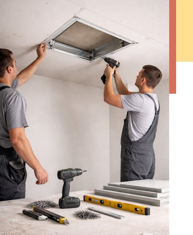 Установка люка в потолок ГКЛ в Армавире от 2533 руб. под ключ | ОТДЕЛОЧНИК-Рмв