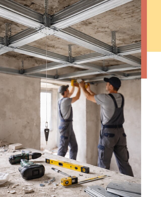 Монтаж каркаса потолка из профиля в Армавире от 4559 руб. — услуги ОТДЕЛОЧНИК-Рмв