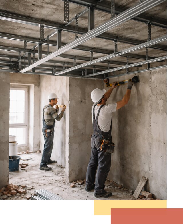 Монтаж каркаса потолка из профильного профиля в Армавире