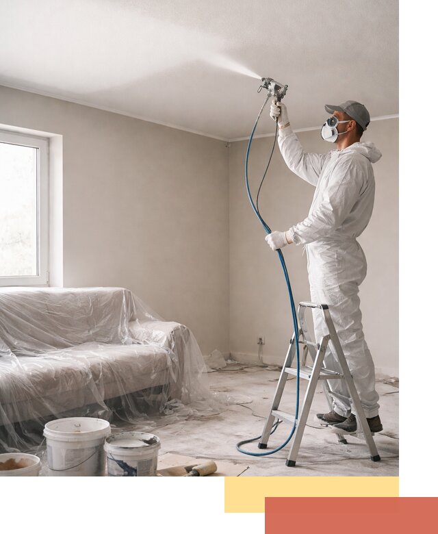 Покраска потолка краскопультом в Армавире быстро и качественно