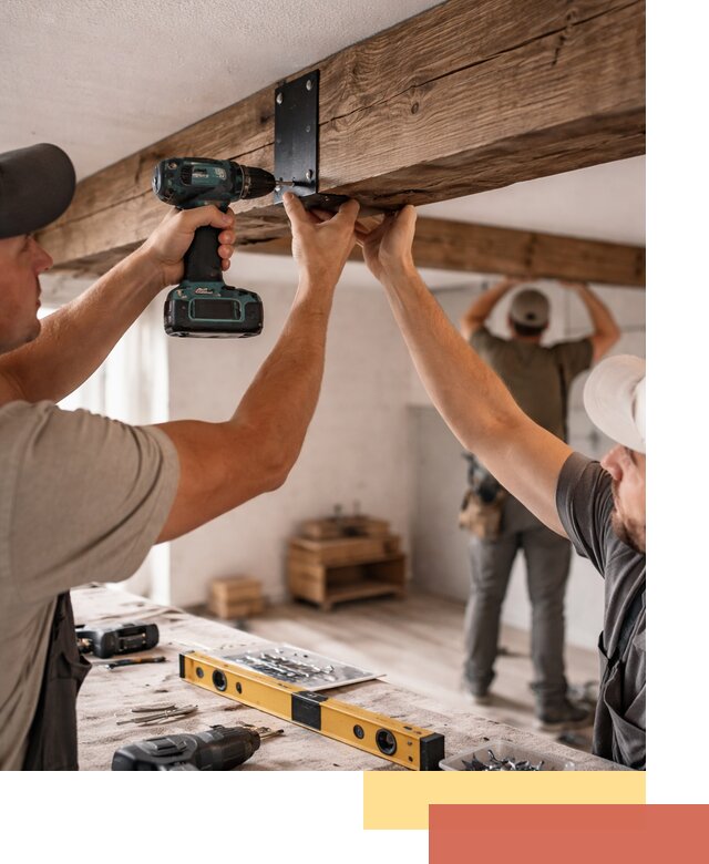 Монтаж декоративных потолочных балок в Армавире